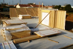 panneaux ossature bois sur chantier