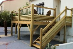 Terrasse surélevée, balcon bois