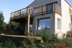 Terrasse surélevée, balcon bois