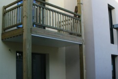 Terrasse surélevée, balcon bois