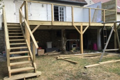 Terrasse surélevée, balcon bois