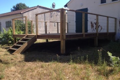 Terrasse surélevée, balcon bois