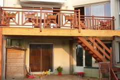 Terrasse surélevée, balcon bois