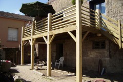 Terrasse surélevée, balcon bois